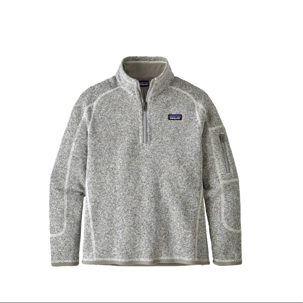 Patagonia Girls’ Better Sweater 1/4-Zip Fleece • Size: 10Y • Color: Birch White